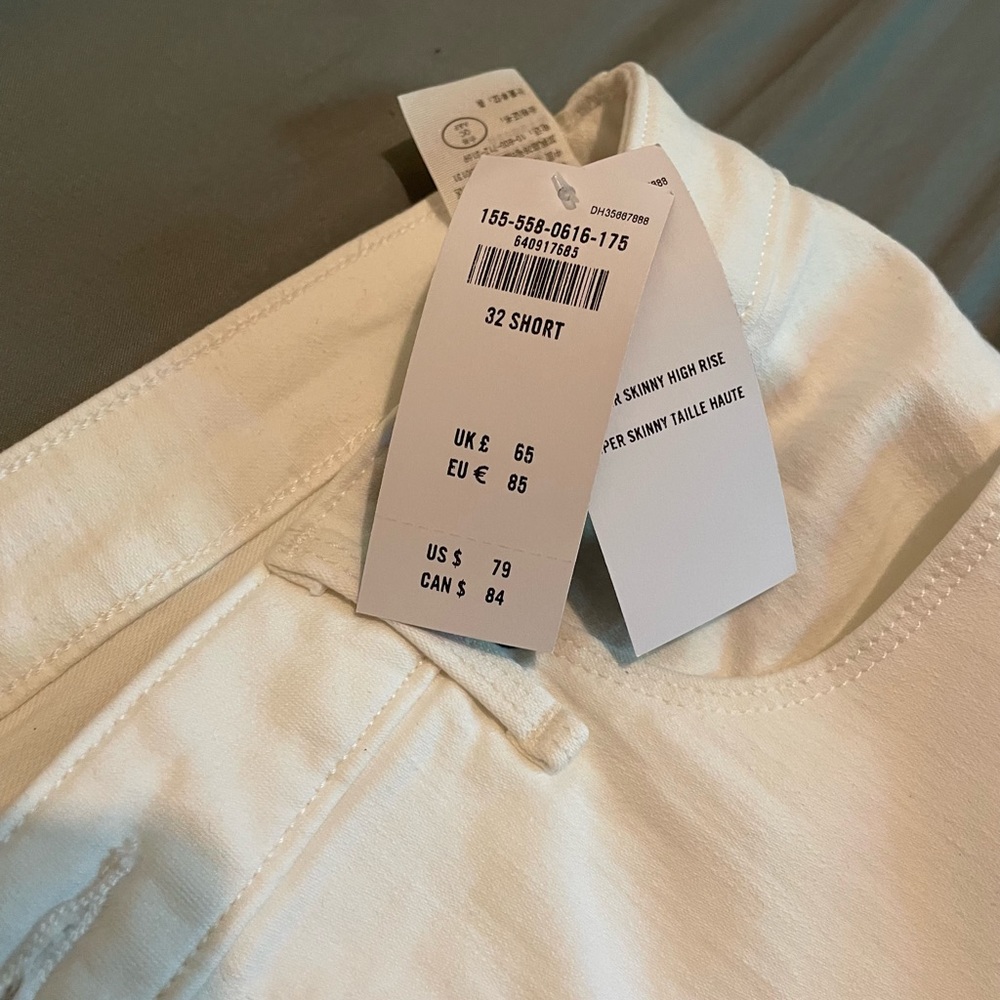 Abercrombie & Fitch skinny white jeans/ 32 SHORT - Picture 9 of 9